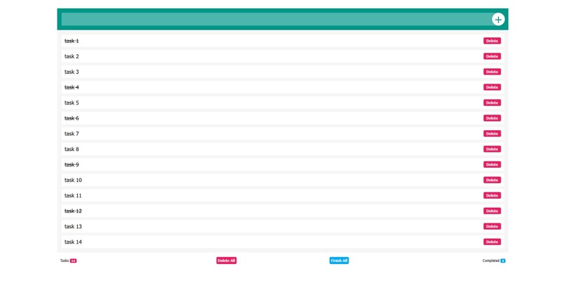 Screenshot of Project Fiveteen - JavaScript To Do List